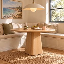 π·οΈ40% OFF! Modern 48β Round White Oak Pedestal Dining Table