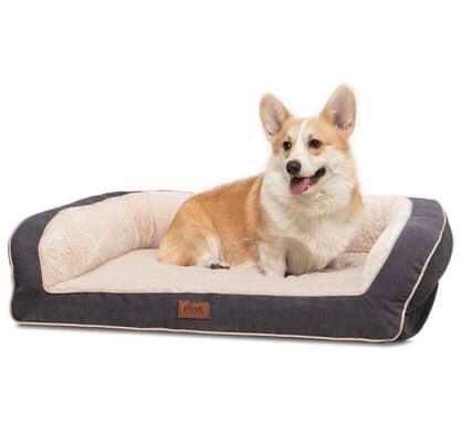 Bedsure Orthopedic Memory Foam Dog Bed - Dog Sofa with Removable Washable Cover & Waterproof Liner, Couch Dog Beds for Small, Medium, Large Pets up to