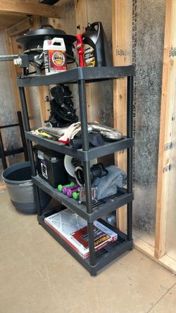 Four tier shelf plastic