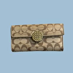 Coach Alexander Slim Envelope Signature Wallet F48861 Khaki Mahogany
