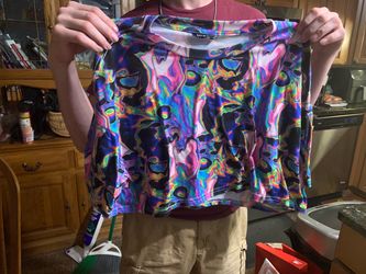 SHEIN Psychedelic Print Crop Top