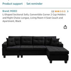 Sofa Couch Small Black 