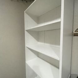 white wooden bookcase