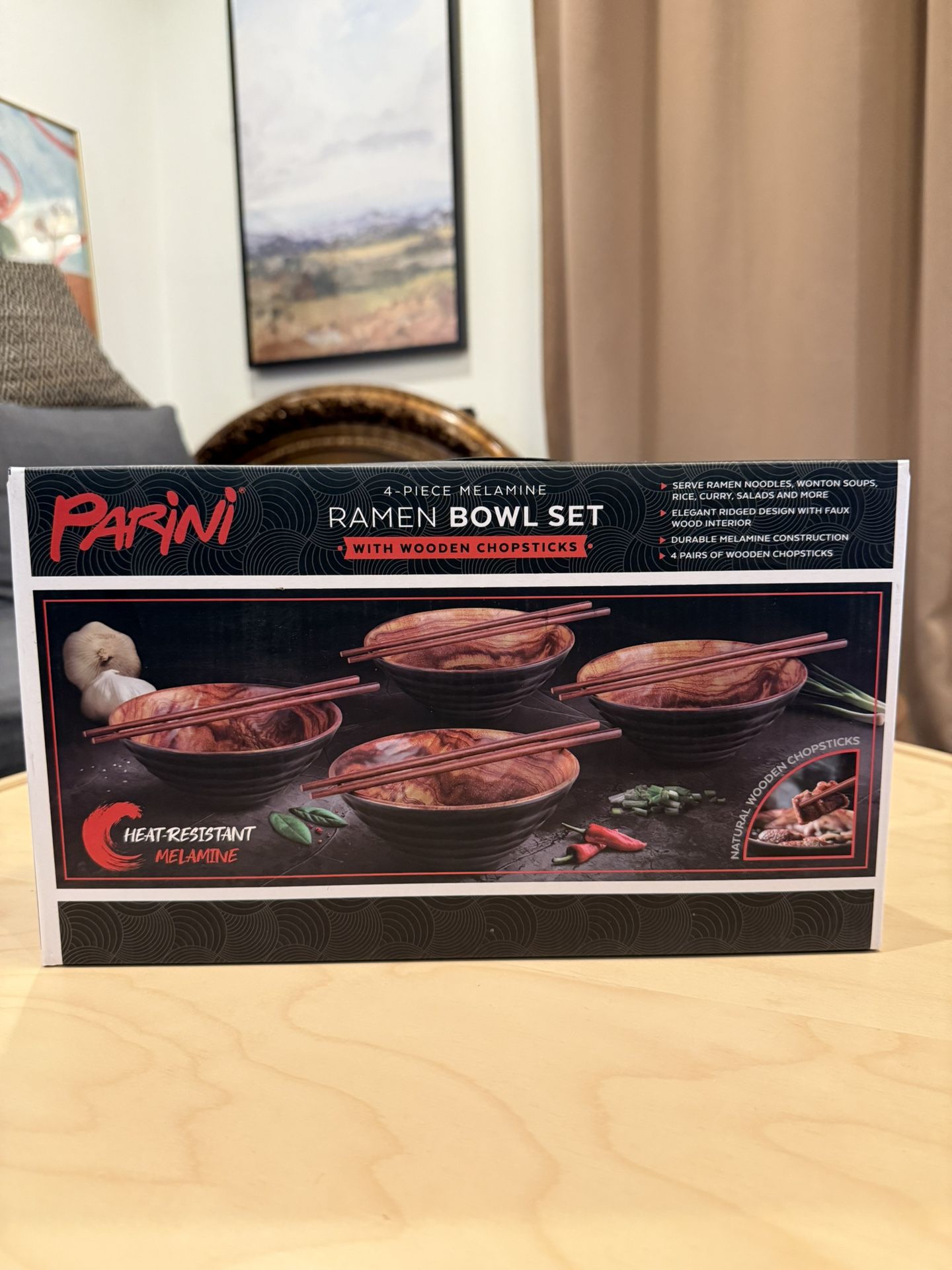Parini Ramen Bowl With Wooden Chopsticks