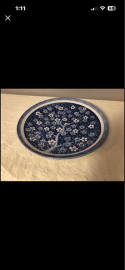 Serving Platter Blue and white iced plum patterned tea washing