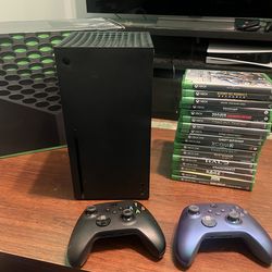 Xbox Series X 1TB with games and controllers