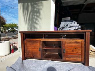 Rustic Wood TV Stand with Storage/ Media Console