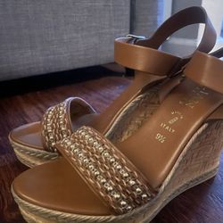 Italian Shoemakers Tan/Brown/Gold Wedges