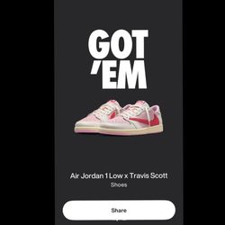 Travis Scott Jordan 1 Low Tropical Pink