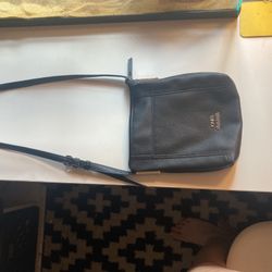 Crossbody Black Leather Purse 