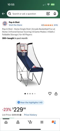 Pop A Shot Single Basketball Hoop