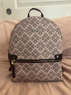 Kate Spade Dusty Pink With Burgundy Print Backpack