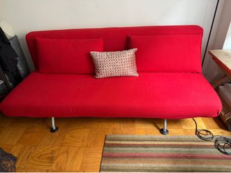 DWR Sliding Sleeper Sofa with 2 Covers (Natural & Red)