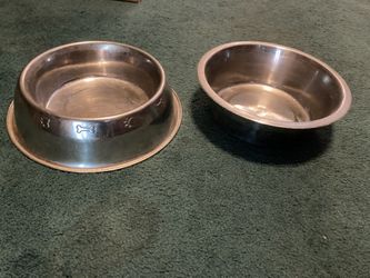 2 Large Dog Food /water Bowls