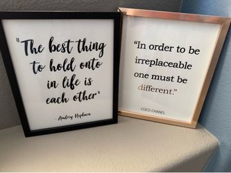 Framed Famous Quotes/ Decor