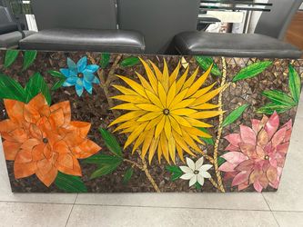 Large Handcrafted Tropical Floral Wall Art