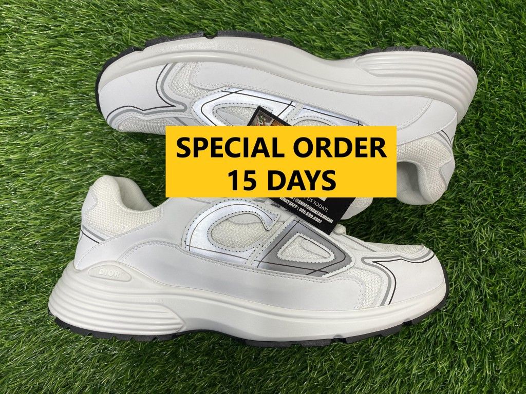 DIOR B30 WHITE SILVER SNEAKERS SHOES SIZE 38 39 40 41 42 43 44 45 46 5 6 7 8 8.5 9.5 10 11 12 A5
