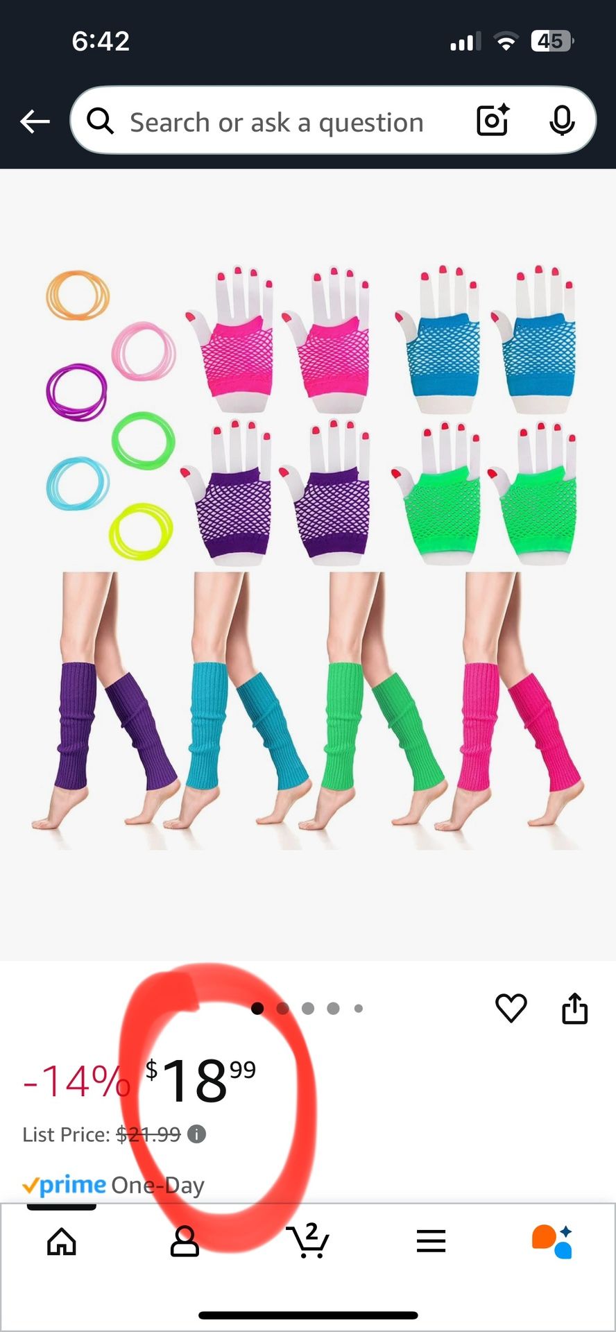 40 Pieces 80s Neon Costume Accessories