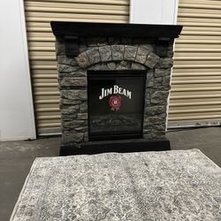 Extremely Heavy Solid Stone Electric Fireplace Works Man Cave 