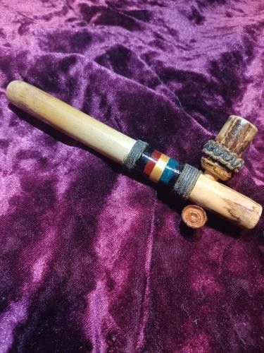 Hand Made Bamboo Hemp Wrapped Rasta Style Handpipe