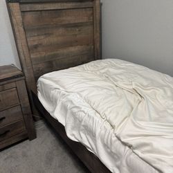 wooden twin sized bed frame