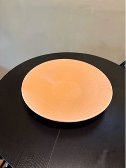 Large Peach Textured Round Plate Platter
