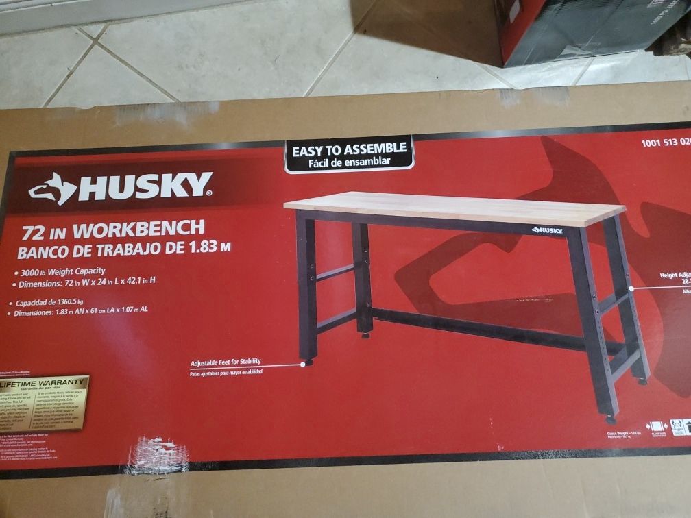 Husky 72" Workbench top and frame READ