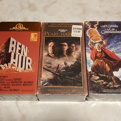 BEN-HUR TEN COMMANDMENTS PEARL HARBOR VHS NEW SEALED