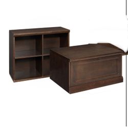 Brand New Wooden Double Quad Dark Brown Storage Chest With Drawer Cabinet 