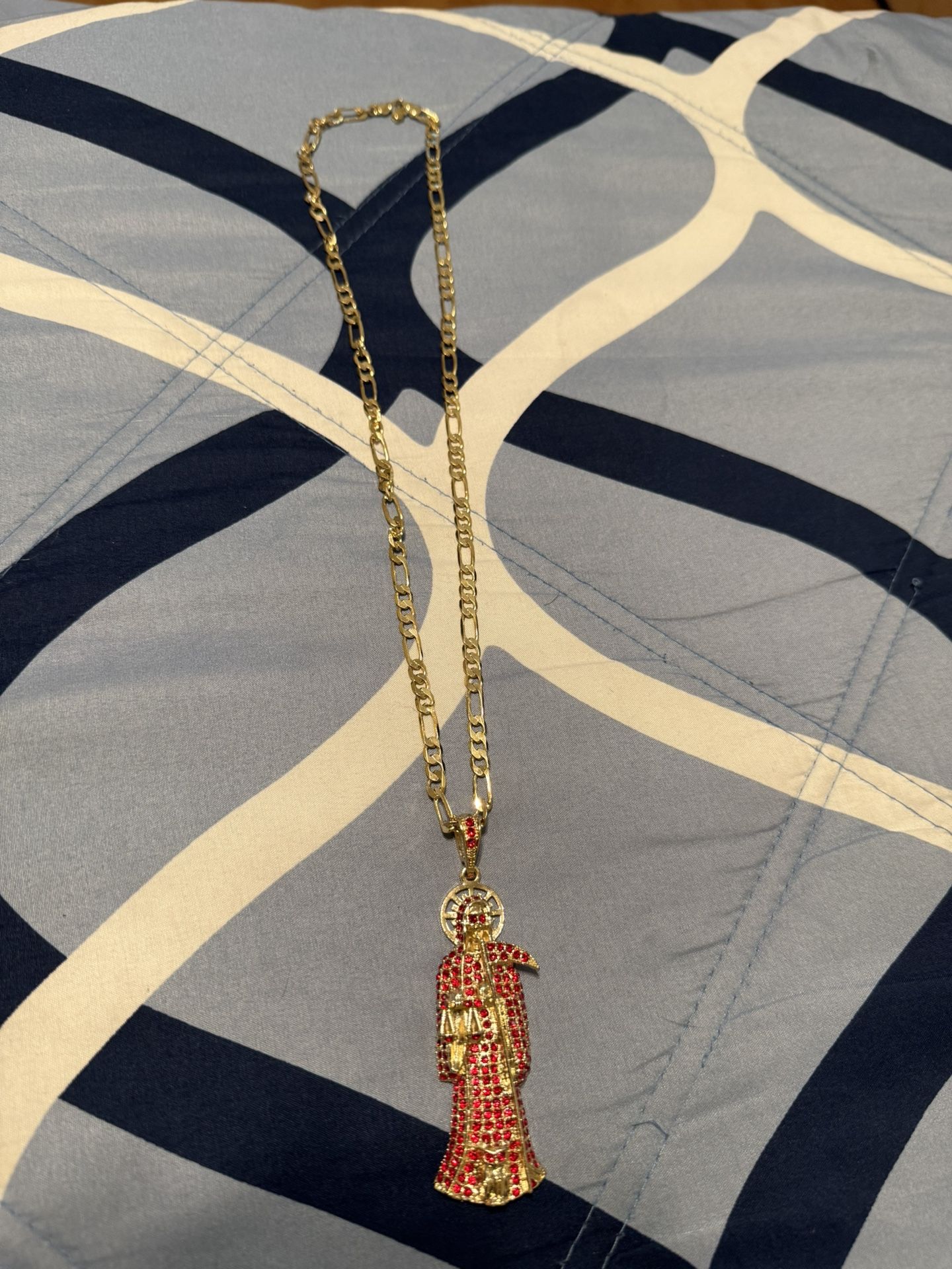 $30 Gold Plated Santa Muerte Chain