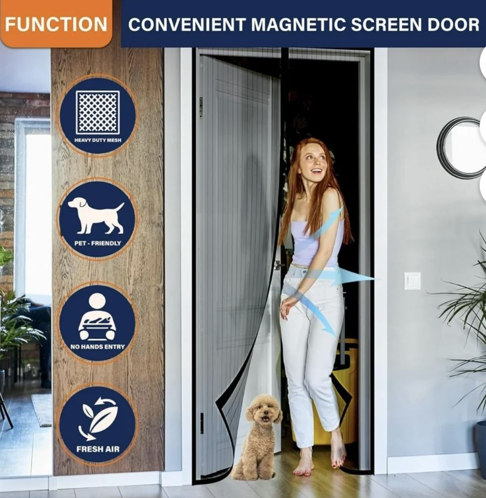 Brand NEW! Magnetic Screen Door Mesh Screen Curtain Door with Sealing Door, Heavy Duty, Door Screen