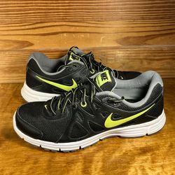 Nike Womens Revolution 2  Lace Up Black and Yellow Running Shoes 554900-463 Size
