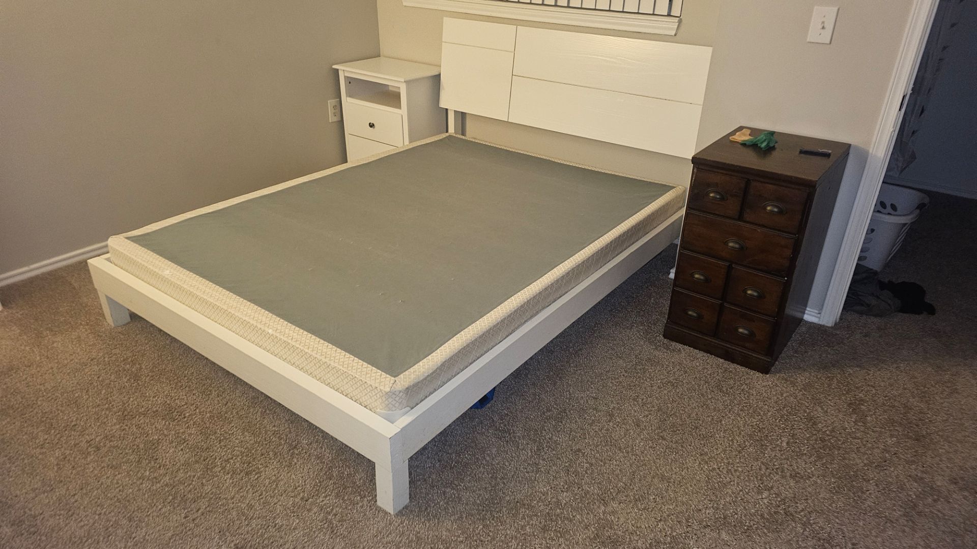 Queen bed frame and box spring