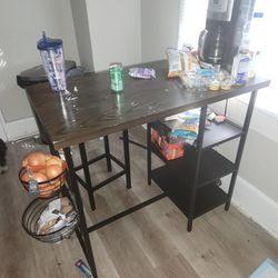 Table And Two Bar Stools $80.. Broken Glass Mirror  $60.. Bookshelves $50 For Both Or $25 For The Small One And $30 For The Big One.. Plants $25 Each 