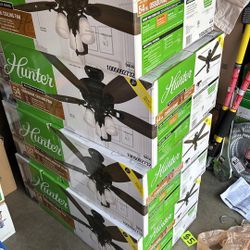 Hunter 54” Ceiling Fans. Retailed At Home Depot For $209 Plus Tax. My Price $129. Brand New. See Photos For Information