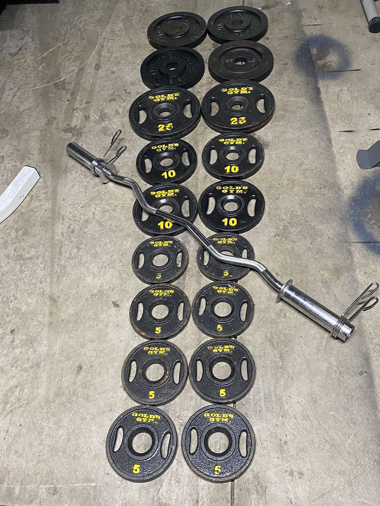 Weights with EZ bar