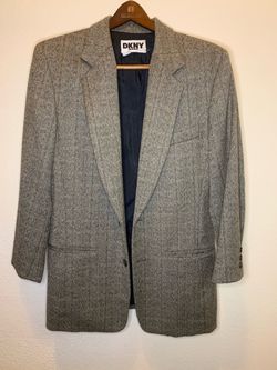 DKNY Gray Tweed Blazer Sport Coat