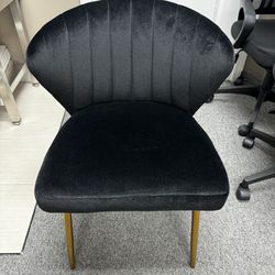 2 Black Velvet Chairs  Brand New