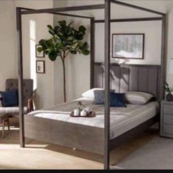 Beautiful King Fabric Canopy Bed (New In A Box)