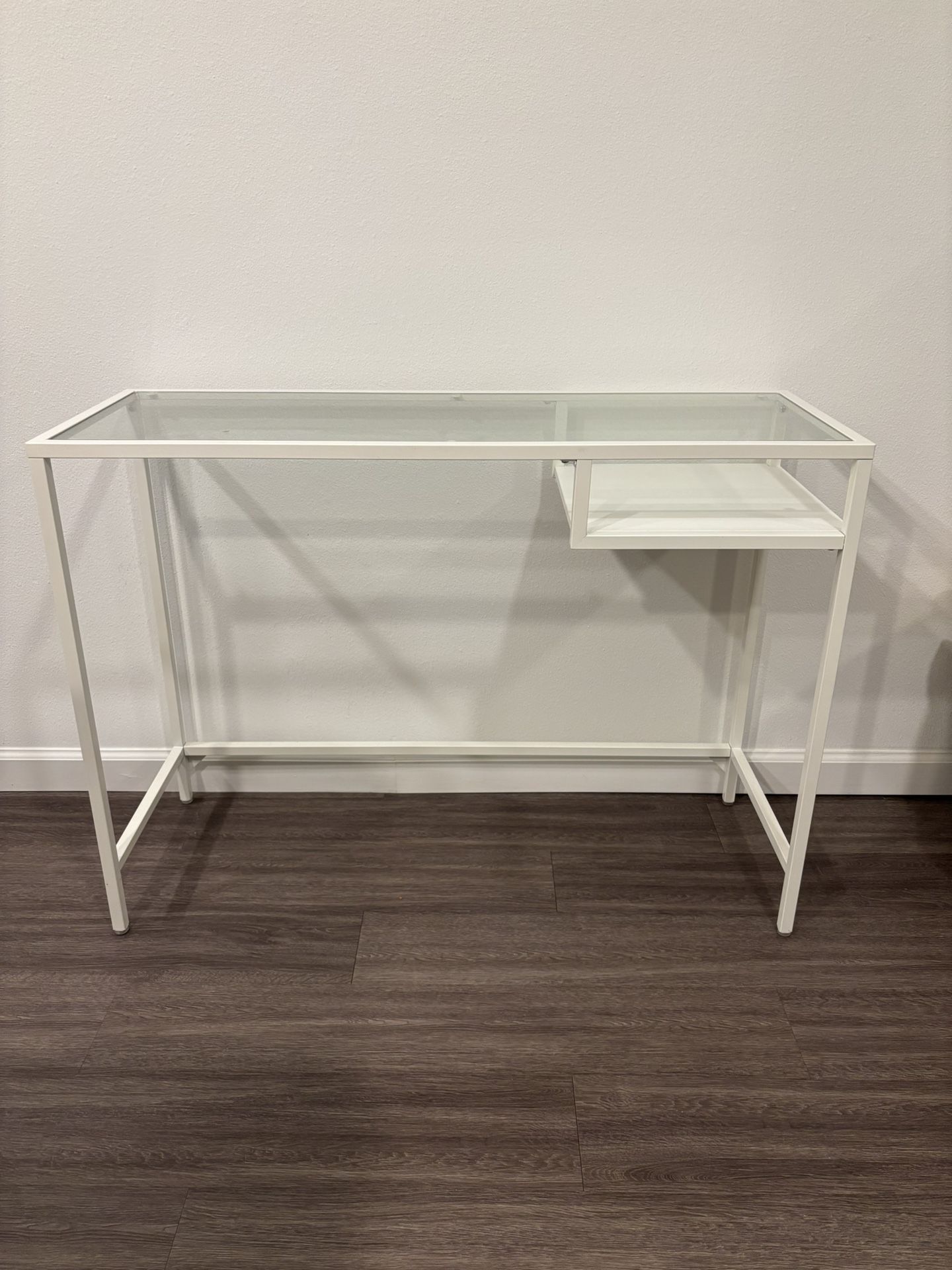 White Glass Desk 