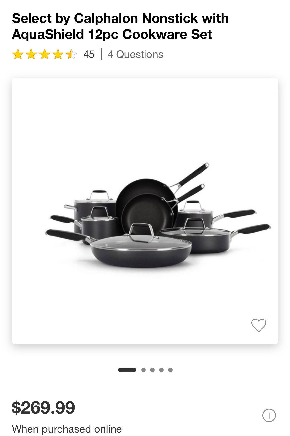 Calphalon Nonstick with AquaShield 12pc Cookware Set