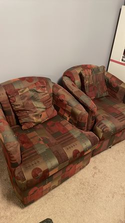 Two Couch Sofa Chairs with Pillows