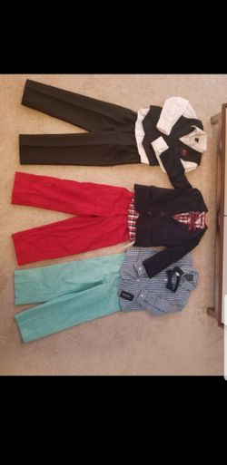3 boys size 4T suit/vest/pant/shirt combos
