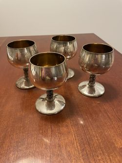 Silver Wine Goblets 4. Made In Spain