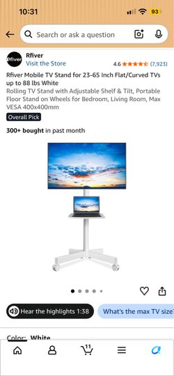 Mobile TV stand for 23-65inch flat/curved TV