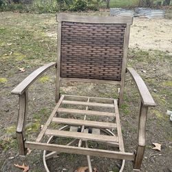 4 steel swivel outdoor patio chairs without cushions