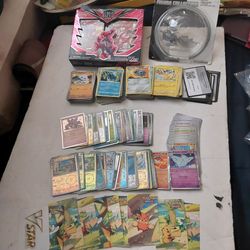 Pokémon Trading Card Game Bulk Lot with League Battle Deck and Figure