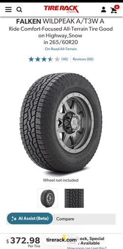 20” Tires 265/60/R20 All-Terrain
