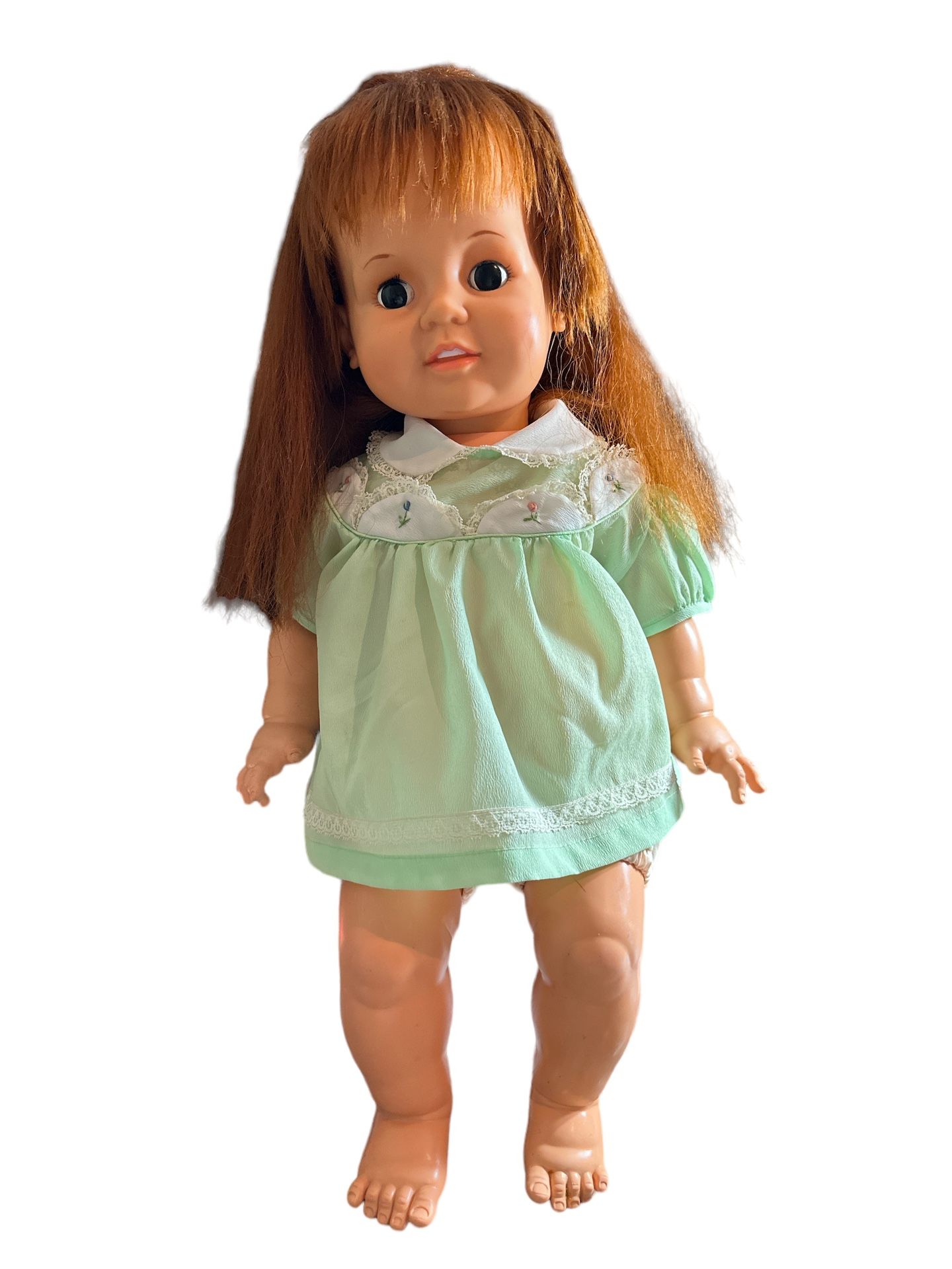 Doll Vintage 1972 Ideal Toy Corp Baby Crissy Doll 21" GHB-H-225 Hair Grows Works she is not in original clothes and one eye of lashes are missing an