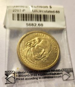 2007 P James Madison One Dollar Coin 1(contact info removed)